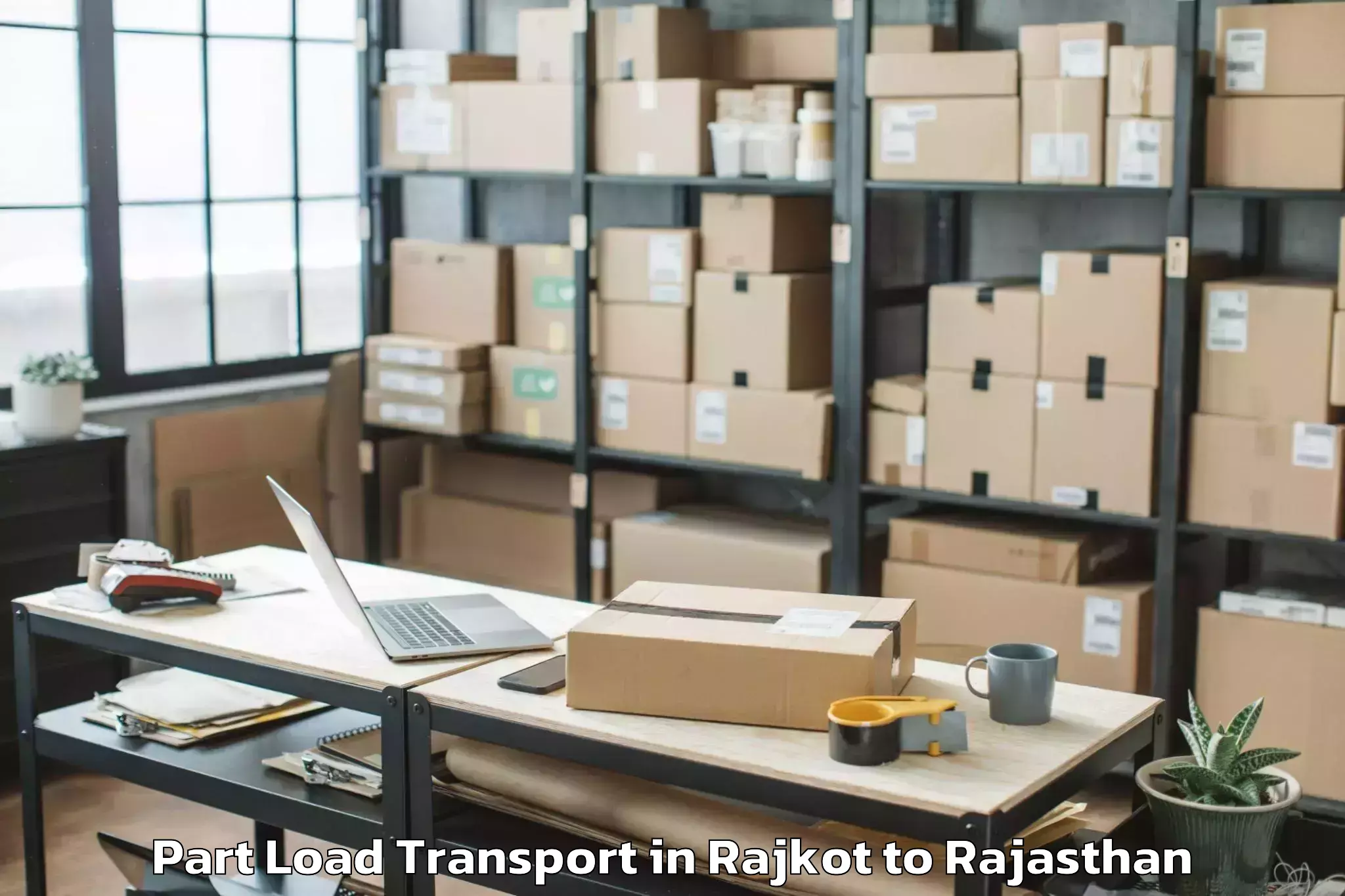 Top Rajkot to Niwai Part Load Transport Available